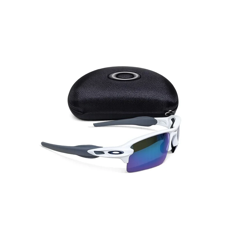 Oakley Flak 2.0 XL Prizm Sapphire Sunglasses Men OS Polished White Case included